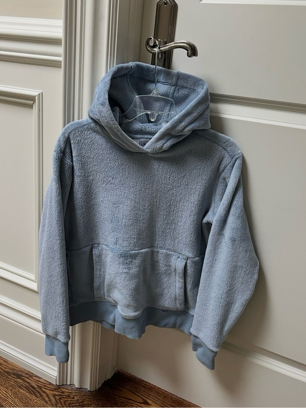 Athleta Girls Light Blue Cozy Fleece Hoodie Sweatshirt - Sz 8-10